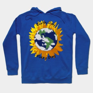 Abstract Sunflower Planet Earth Day is Every Day Hoodie